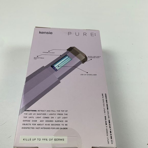 Kensie Pure Led UV Sanitizer Kill Up to 99% Germ Retracatble Top Microport 6176 - Picture 4 of 5